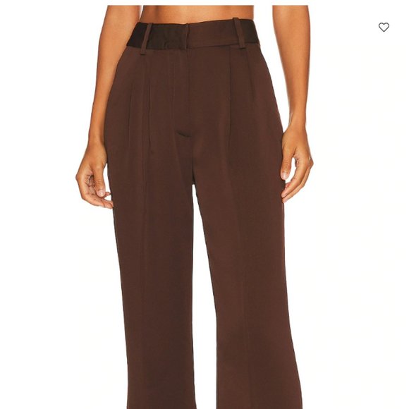Favorite Daughter Pants - Chocolate Satin Pants with Slits